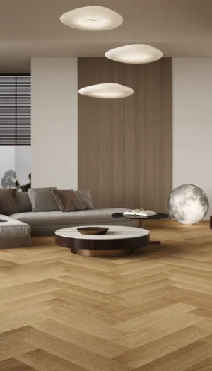 Engineering White Oak Herringbone Brushed ABCD - Macaroon 5 x 3/4
