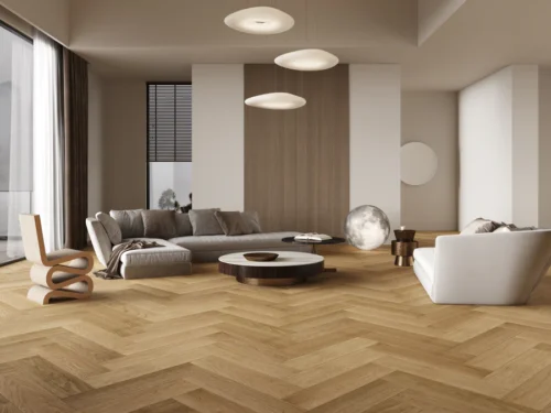 Engineering White Oak Herringbone Brushed ABCD - Macaroon 5 x 3/4